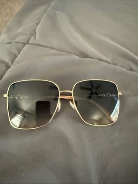 Jimmy Choo Gold Frame Sunglasses with Dark Gradient Lenses